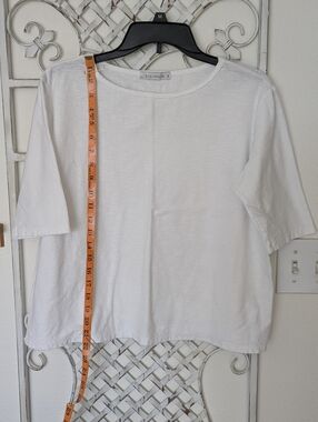 Cut Loose Elbow Sleeve Linen Cotton Jersey Top